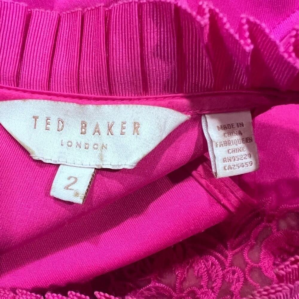 Ted Baker London Zaffton Fit & Flare Skater Dress Fuchsia Size 2 - Picture 14 of 14